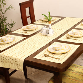 Barmer Applique Cutwork Dining Table Runner with Mat Set 56