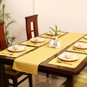 Barmer Applique Cutwork Dining Table Runner with Mat Set 57