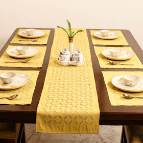 Barmer Applique Cutwork Dining Table Runner with Mat Set 57