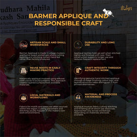 Green - Barmer Applique Cutwork Dining Table Runner with Mat Set 15