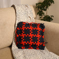 Blue - handwoven upcycled cotton cushion cover (12 x 12 in)