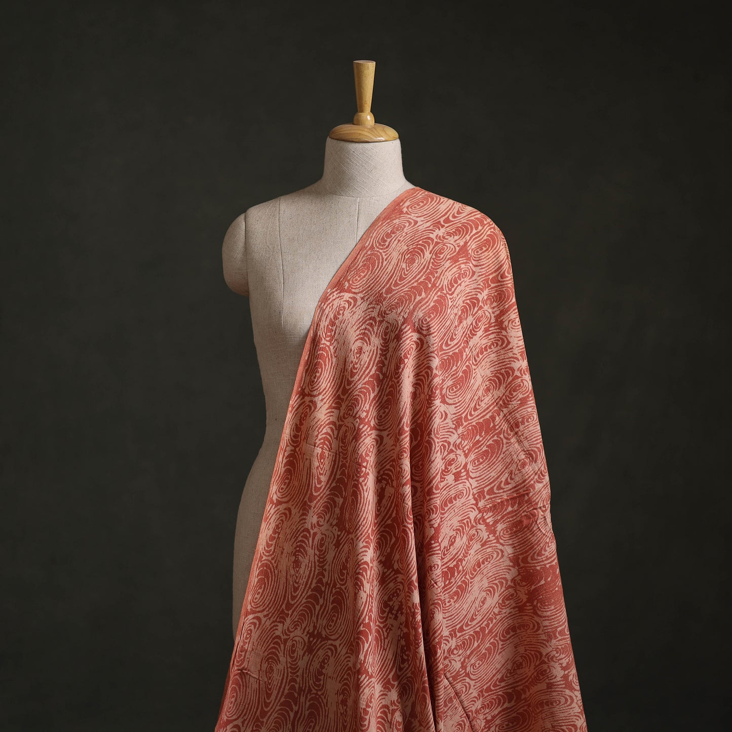 Red - Authentic Kutch Hand Block Batik Print Pure Handwoven Natural Dyed Kala Cotton Fabric 77