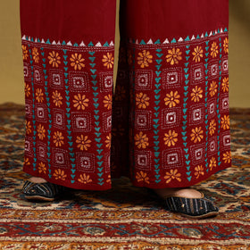Buy Cotton Bengal Kantha Hand Embroidery Palazzo