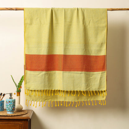 Handloom Cotton Towel with Tassels from Bijnor by Nizam