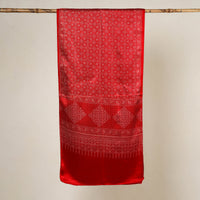 Red - Printed Mashru Silk Ajrakh Stole 04