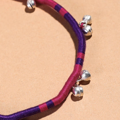 Handcrafted Patwa Thread & Ghungroo Work Anklet