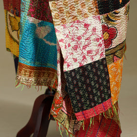 Multicolor - patchwork reversible silk bengal kantha work