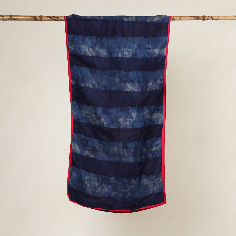 Nui Shibori Tie-Dye Chanderi Silk Handloom Stole 32     \