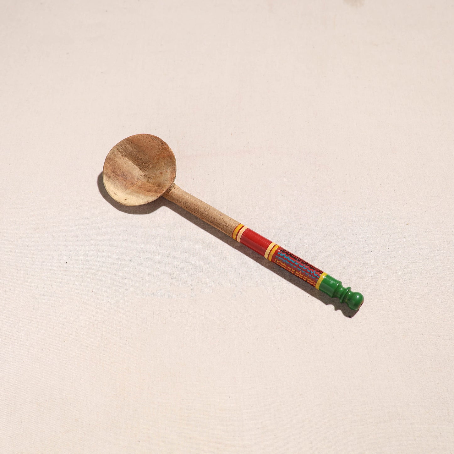 Handmade Lacquered Wooden Ladle Spoon (12 in) 34