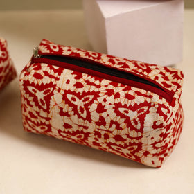  Red Handmade Cotton Toiletry Bags (Set of 3)