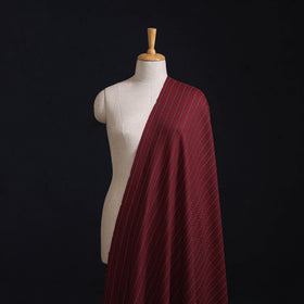 Ladakh Pure Handwoven Sheep Merino Wool Twill Stripes Maroon Fabric 10