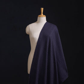 Ladakh Pure Handwoven Sheep Merino Wool Twill Stripes Navy Blue Fabric 11   2026/790-1 11