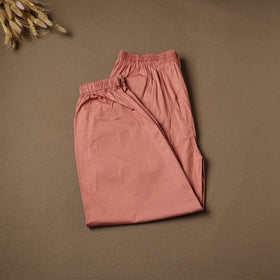 Peach - Cotton Lycra Elasticated Plain Pant for Women 09