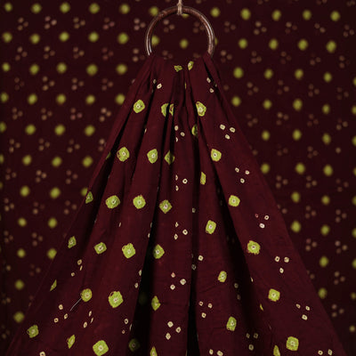Maroon - Kutch Tie-Dye Satin Cotton Bandhani Fabric 31