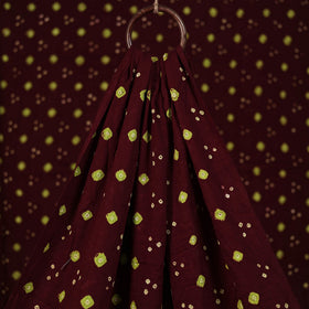 Maroon - Kutch Tie-Dye Satin Cotton Bandhani Fabric 31
