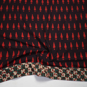 Shop Red Pipad Block Printed Cotton Blouse Piece