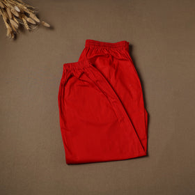 Red - Cotton Lycra Elasticated Plain Pant for Women 11