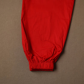 Red - Cotton Lycra Elasticated Plain Pant for Women 11