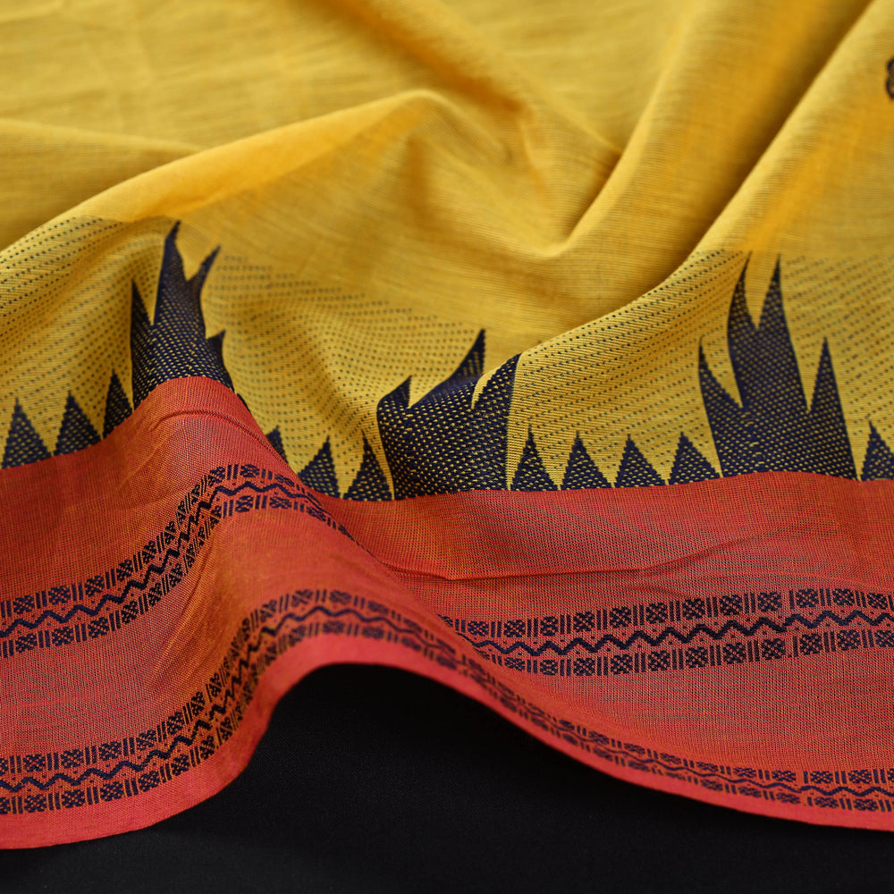 Yellow - Kanchipuram Silk Cotton Blouse Piece 90