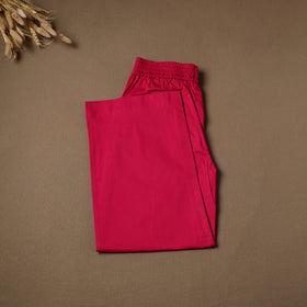 Pink - Cotton Lycra Elasticated Plain Pant for Women 02