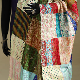 Multicolor - patchwork reversible silk bengal kantha work