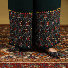 Buy Green Cotton Bengal Kantha Hand Embroidery Palazzo