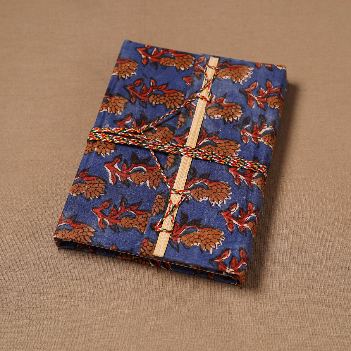 Handmade Paper Notebook in Bagru Cover with Thread Lock (7 x 5 in) 30
