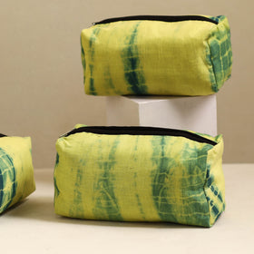  Yellow Handmade Cotton Toiletry Bags (Set of 3)