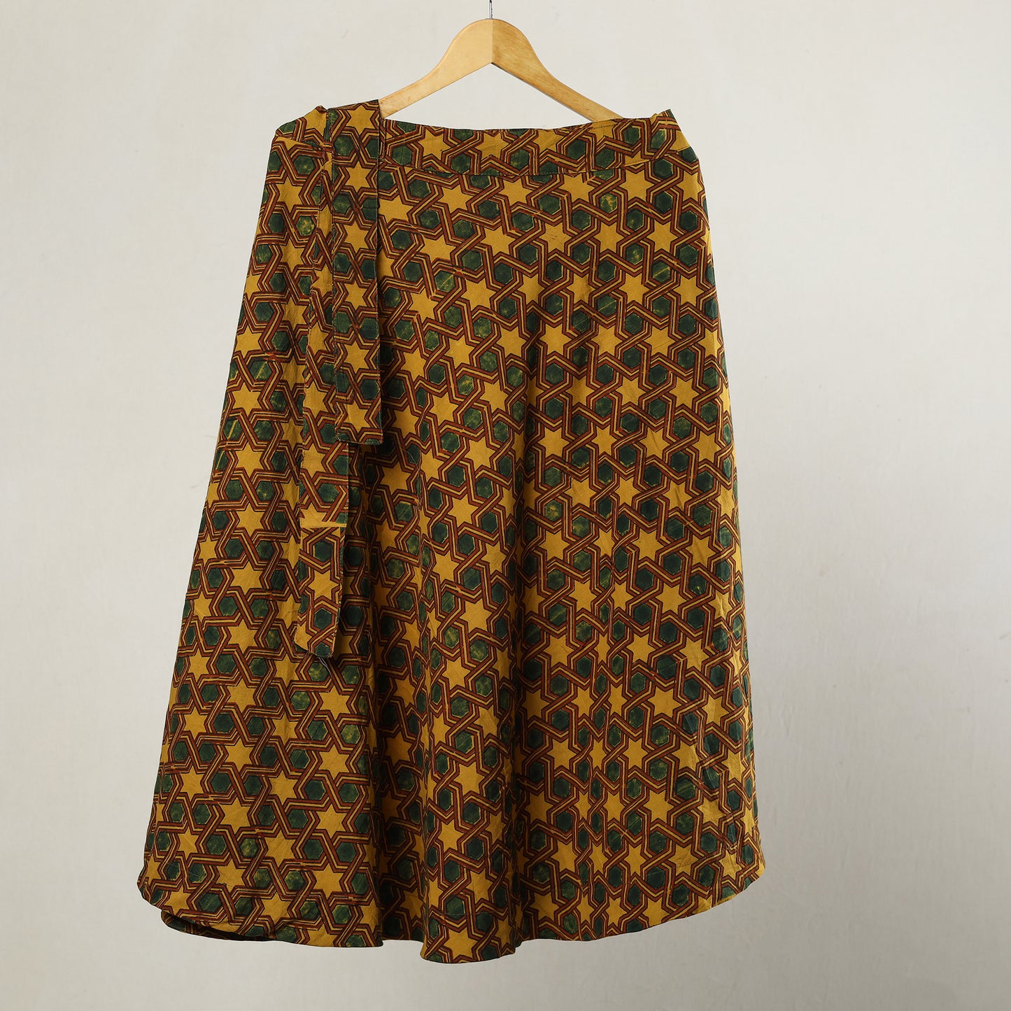 Multicolor - Ajrakh Block Printed Cotton Wrap Around Skirt 01