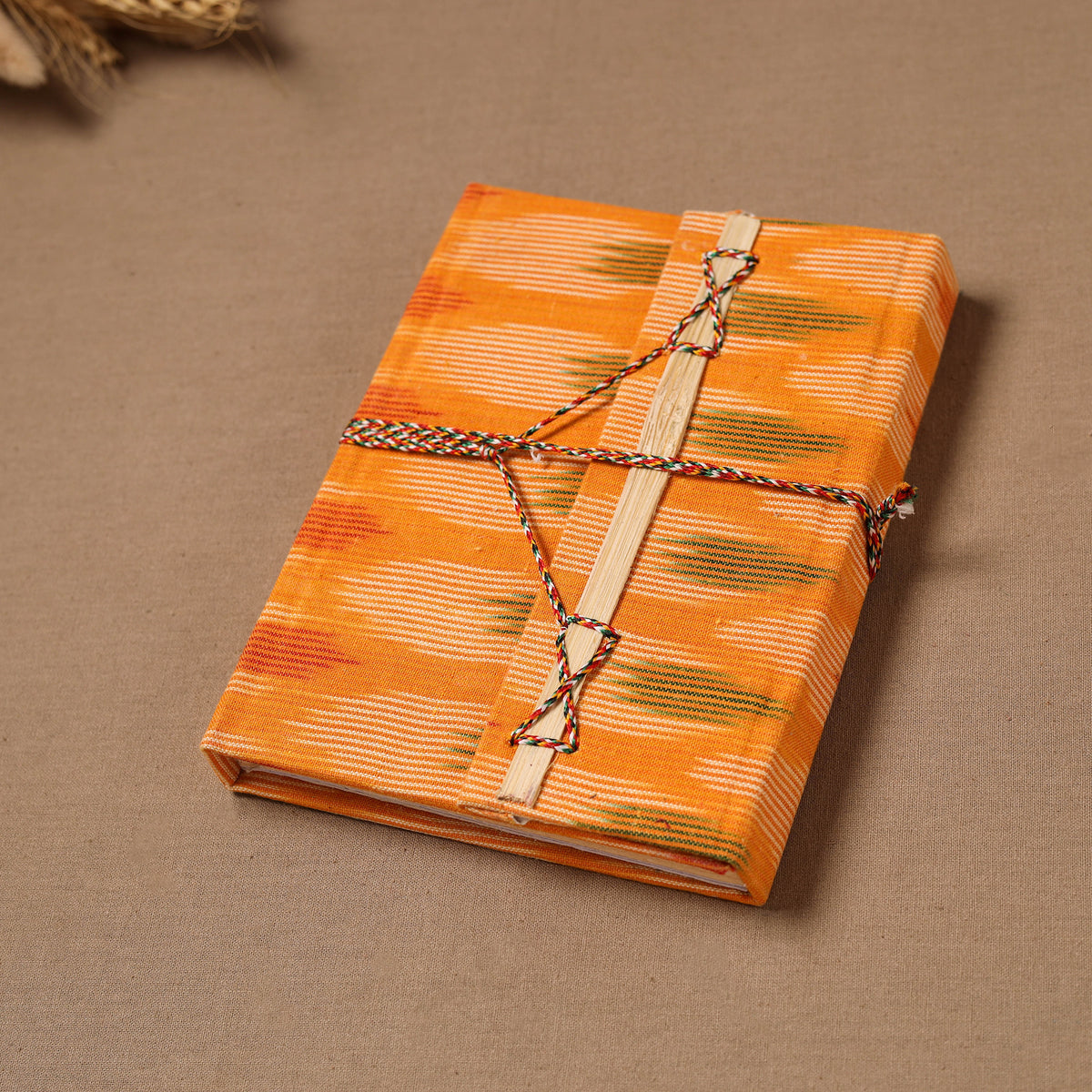 Handmade Paper Notebook in Ikat Cover with Thread Lock (7 x 5 in) 02