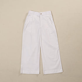 White - Cotton Lycra Elasticated Plain Pant for Women 04