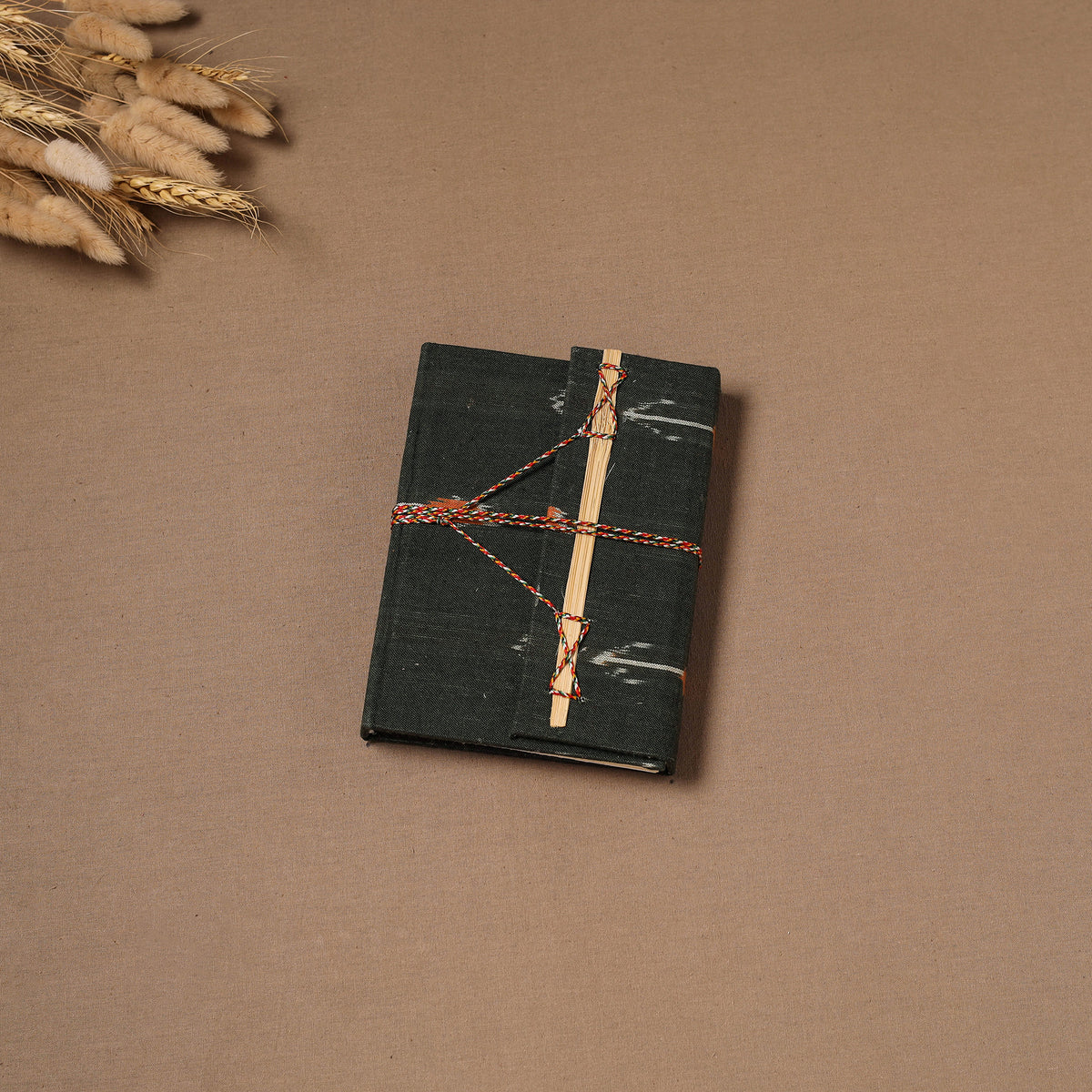 Handmade Paper Notebook in Ikat Cover with Thread Lock (7 x 5 in) 03