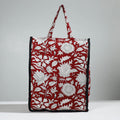 Red Handcrafted Cotton Shopping Bag 16