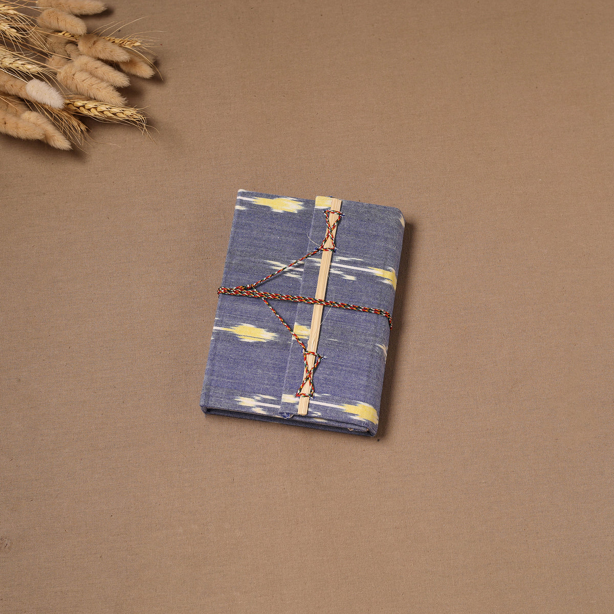 Handmade Paper Notebook in Ikat Cover with Thread Lock (7 x 5 in) 04