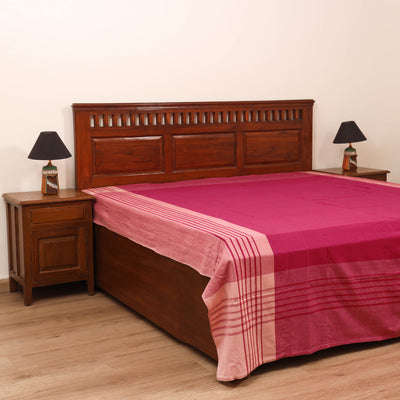 Bijnor Pure Handloom Cotton Double Bed Sheet (108 x 90 in) 34