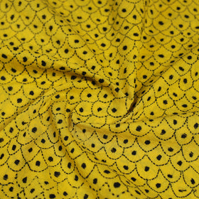 Yellow Cotton Bengal Kantha Stitch Blouse Piece 