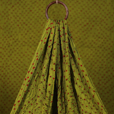 Green - Kutch Bandhani Tie-Dye Modal Silk Fabric 11