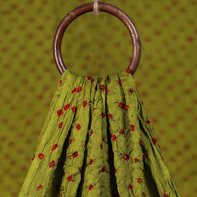 Green - Kutch Bandhani Tie-Dye Modal Silk Fabric 11