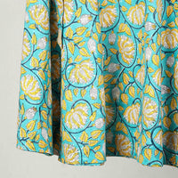 Green - Block Print Cotton Sanganeri Wrap Around Skirt 21