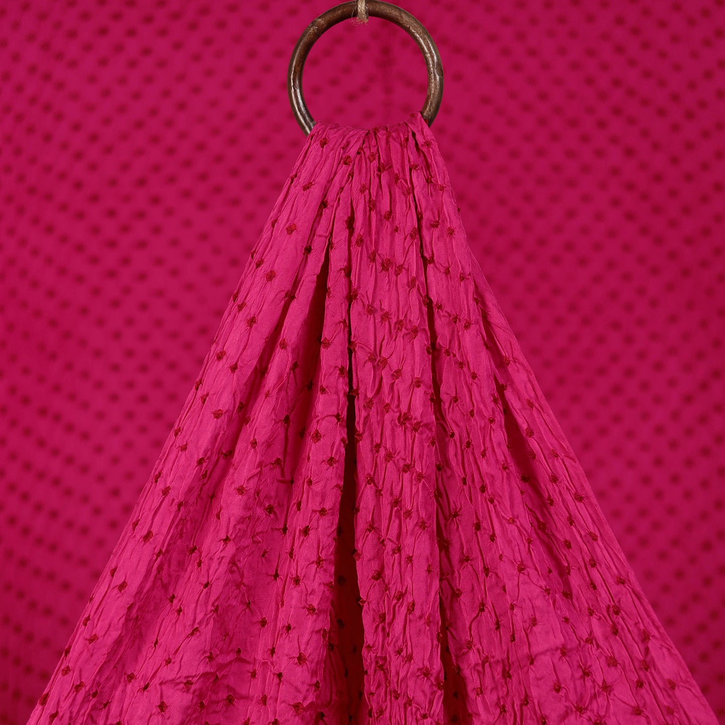 Pink - Kutch Bandhani Tie-Dye Modal Silk Fabric 12