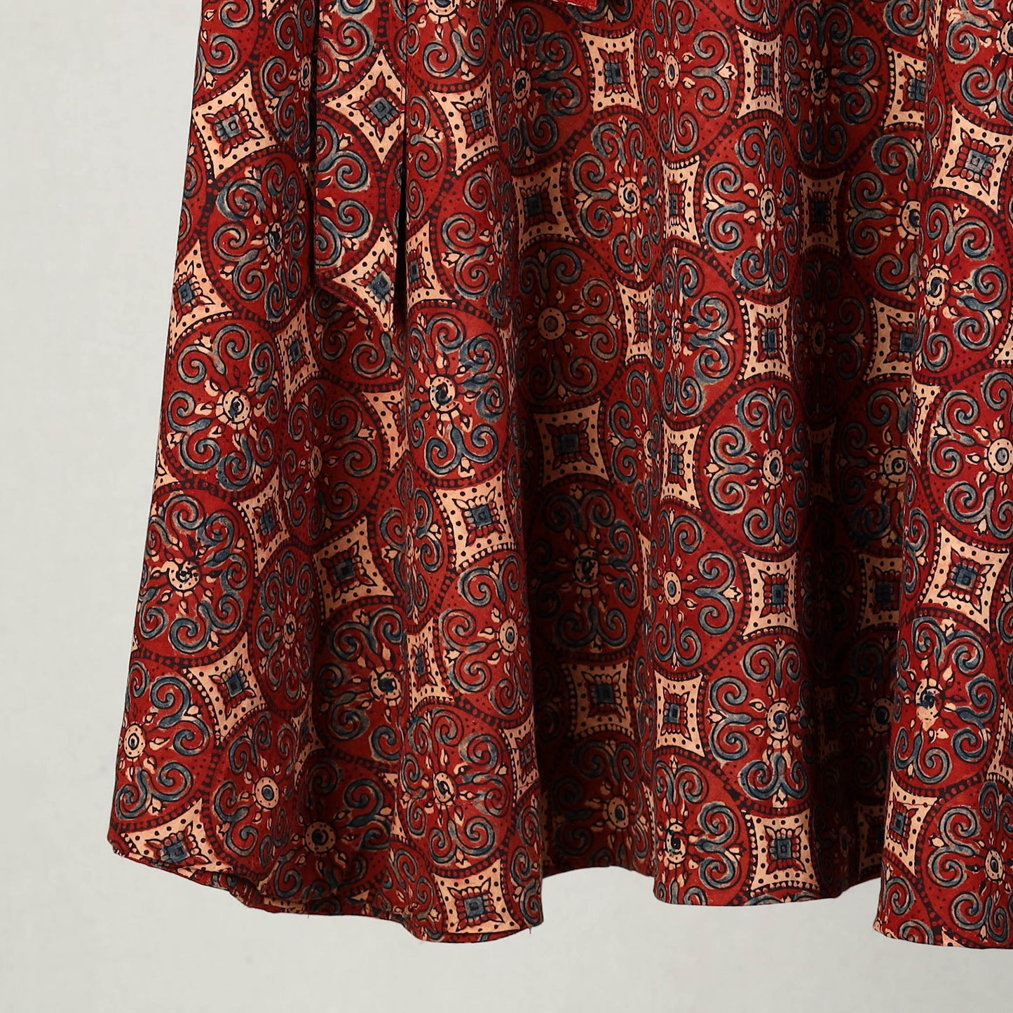 Block Print Cotton Wrap Around Ajrakh Skirt 22