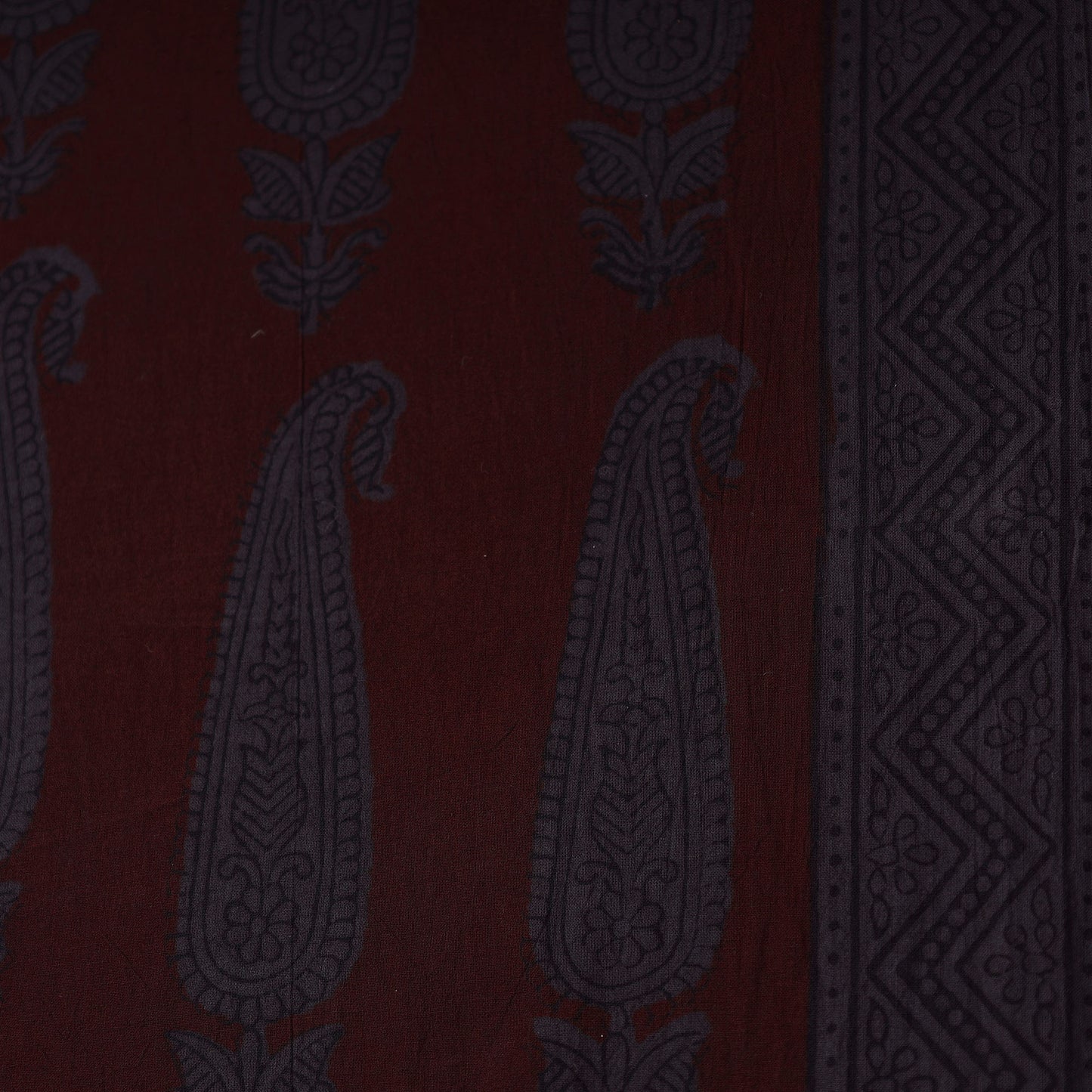 Red - Bagh Block Printed Cotton Fabric 06