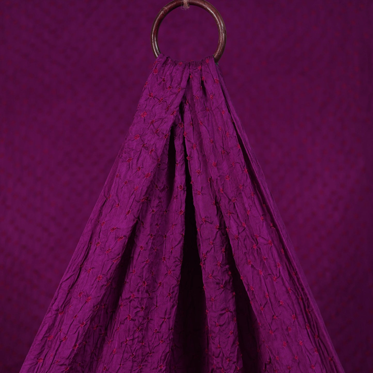 Purple - Kutch Bandhani Tie-Dye Modal Silk Fabric 13