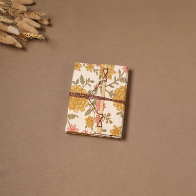 Handmade Paper Notebook in Floral Cover with Thread Lock (7 x 5 in) 07