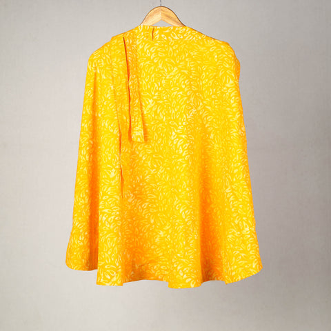 Yellow - Hand Batik Print Cotton Wrap Around Skirt 24