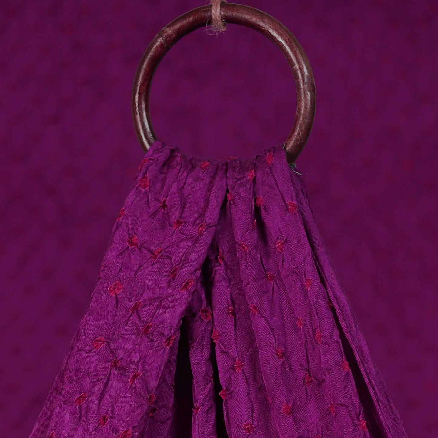 Purple - Kutch Bandhani Tie-Dye Modal Silk Fabric 13