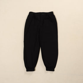 Black - Cotton Lycra Elasticated Plain Pant for Women 10