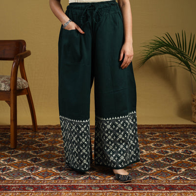 Buy Cotton Bengal Kantha Hand Embroidery Palazzo