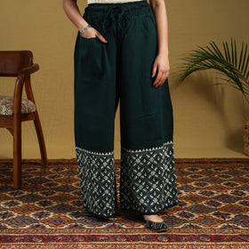 Buy Cotton Bengal Kantha Hand Embroidery Palazzo