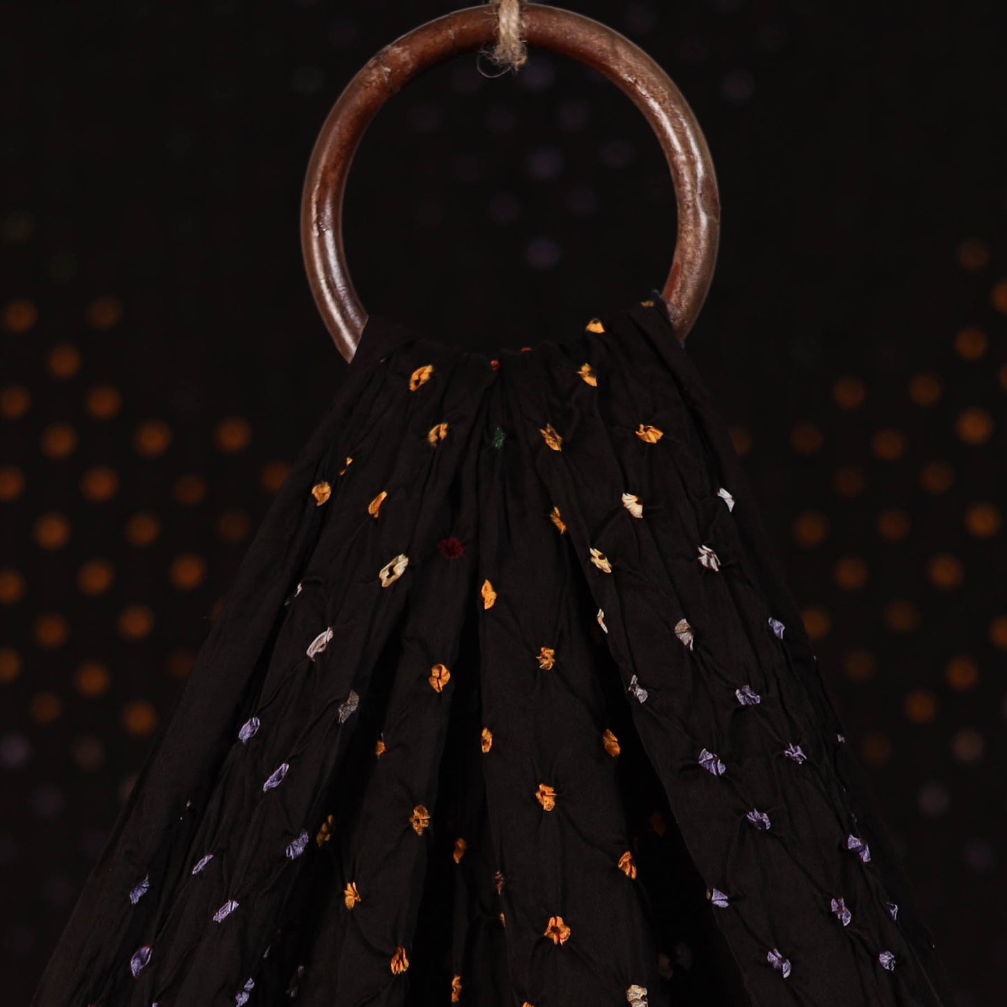 Black - Kutch Bandhani Tie-Dye Modal Silk Fabric 15
